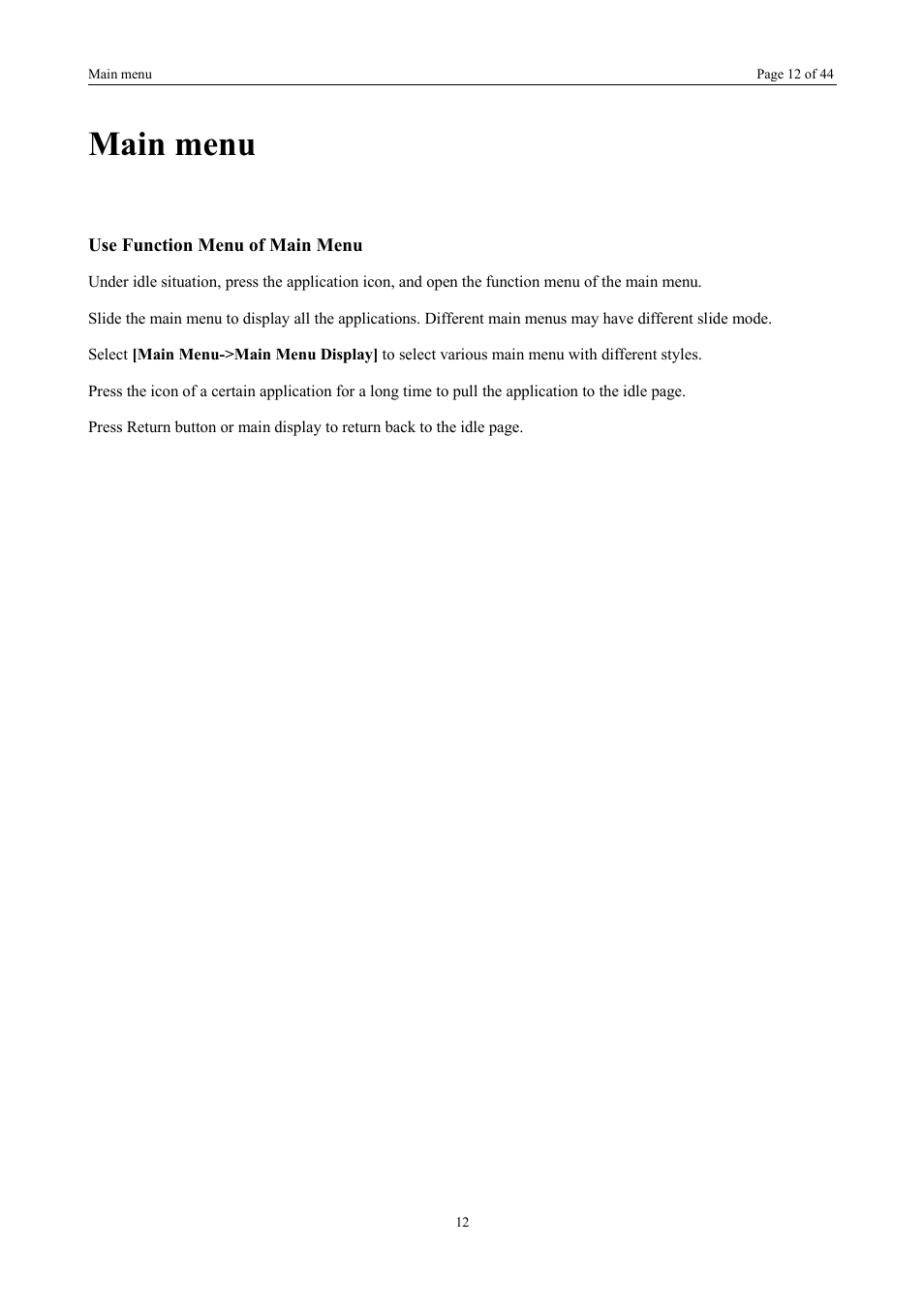 Main menu | Verykool i672 User Manual | Page 10 / 37