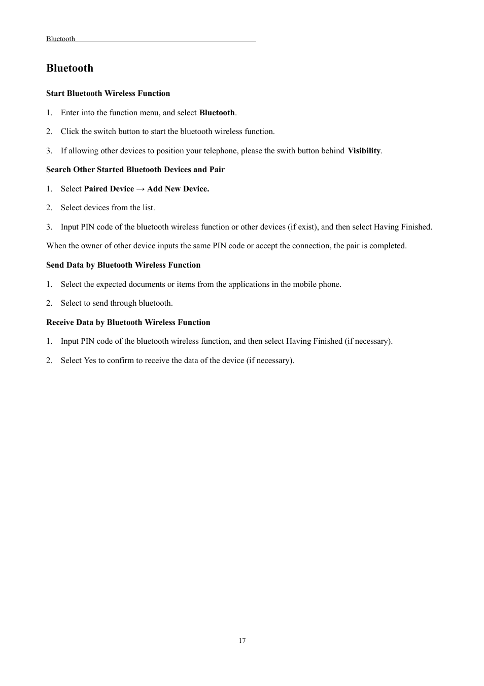 Bluetooth | Verykool i672 User Manual | Page 15 / 37