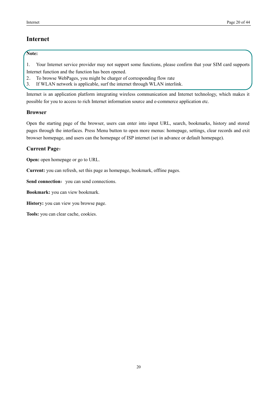 Internet | Verykool i672 User Manual | Page 18 / 37