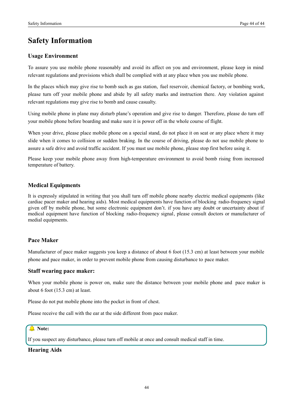 Safety information | Verykool i672 User Manual | Page 33 / 37