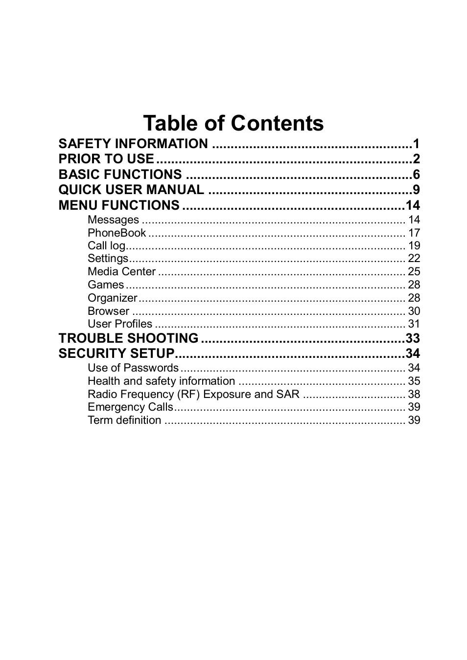 Verykool i705 User Manual | Page 2 / 42