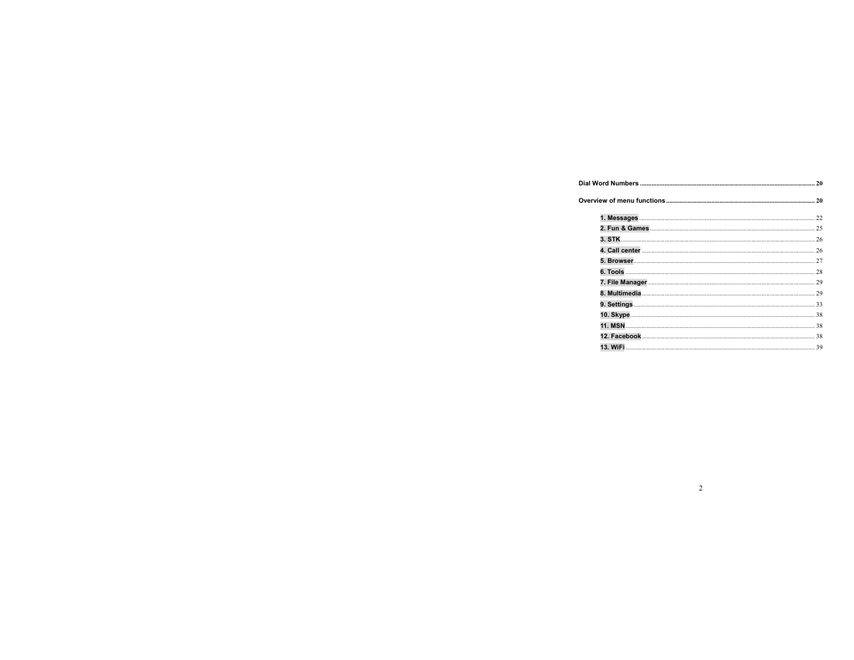 Verykool i720 User Manual | Page 3 / 40