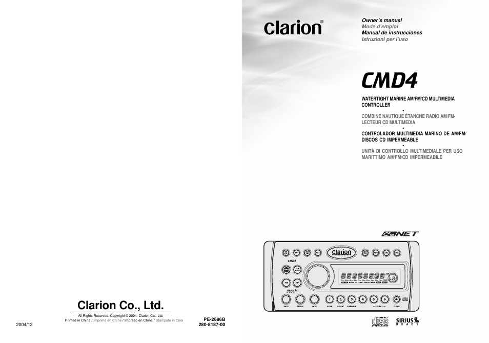 Cmd4-french.pdf, Cmd4, Clarion co., ltd | Clarion CMD4 User Manual | Page 24 / 73