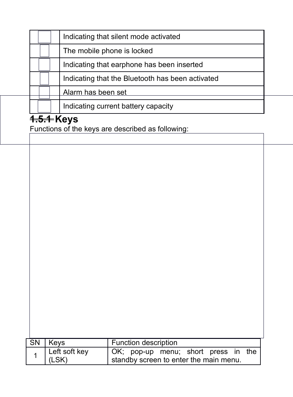 1 keys, 1keys | Verykool R80 User Manual | Page 14 / 41