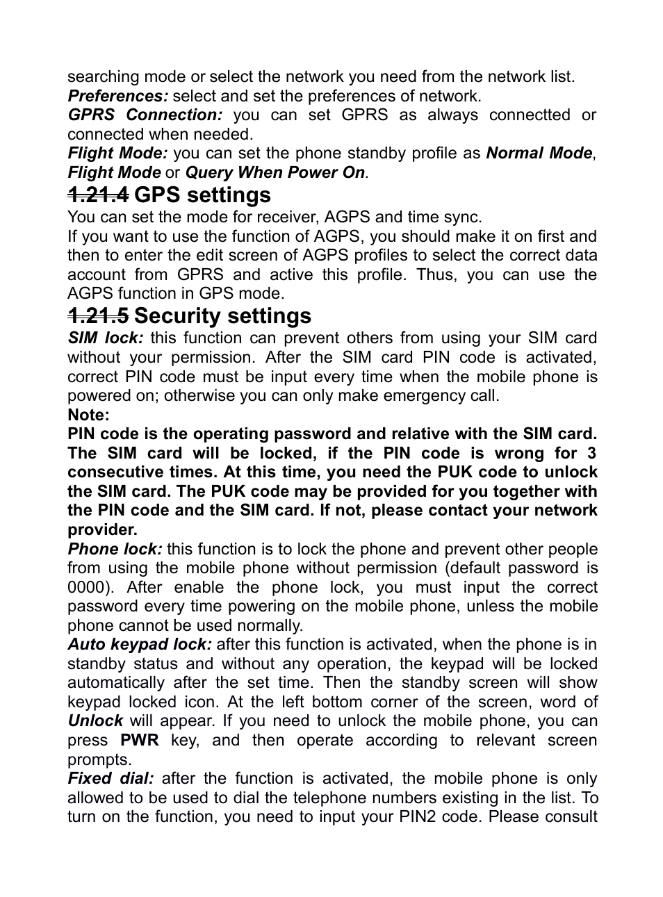 4 gps settings, 5 security settings, 4gps settings | 5security settings | Verykool R80 User Manual | Page 27 / 41