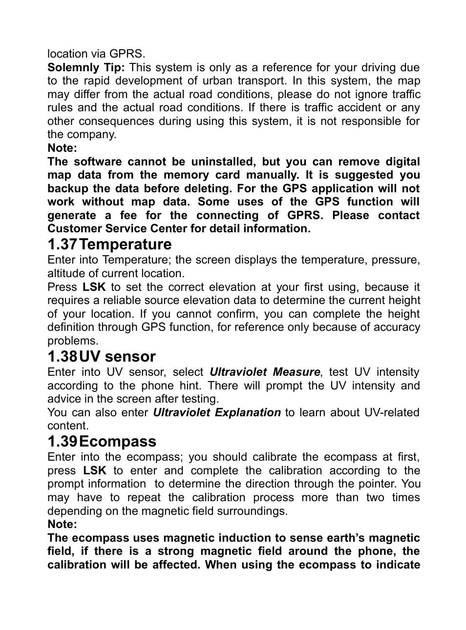 37 temperature, 38 uv sensor, 39 ecompass | Emperature, 38uv, Sensor, Compass, 37temperature, 38uv sensor, 39ecompass | Verykool R80 User Manual | Page 34 / 41