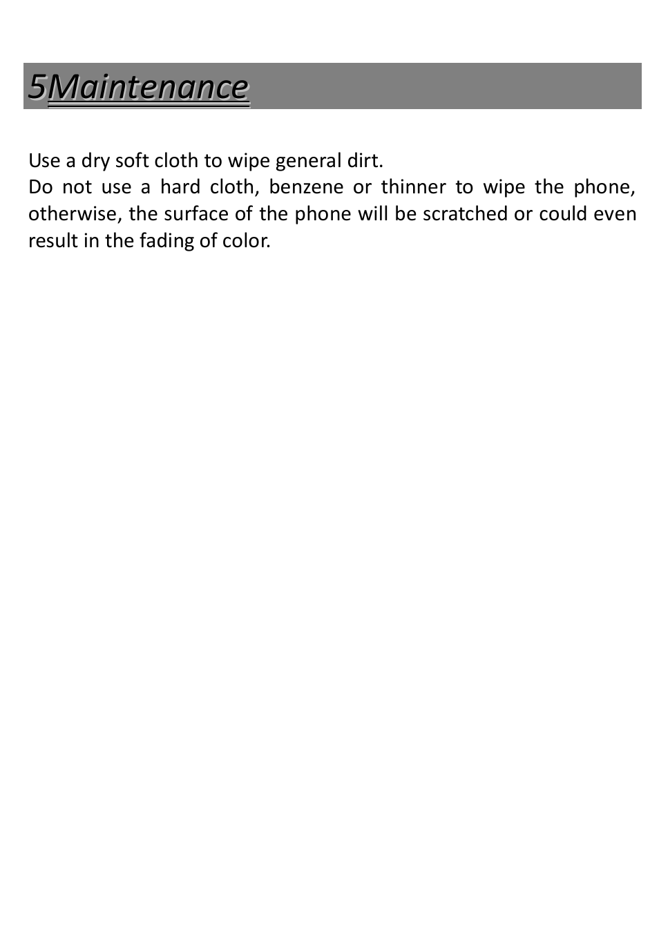 Maintenance | Verykool s5012 User Manual | Page 25 / 28