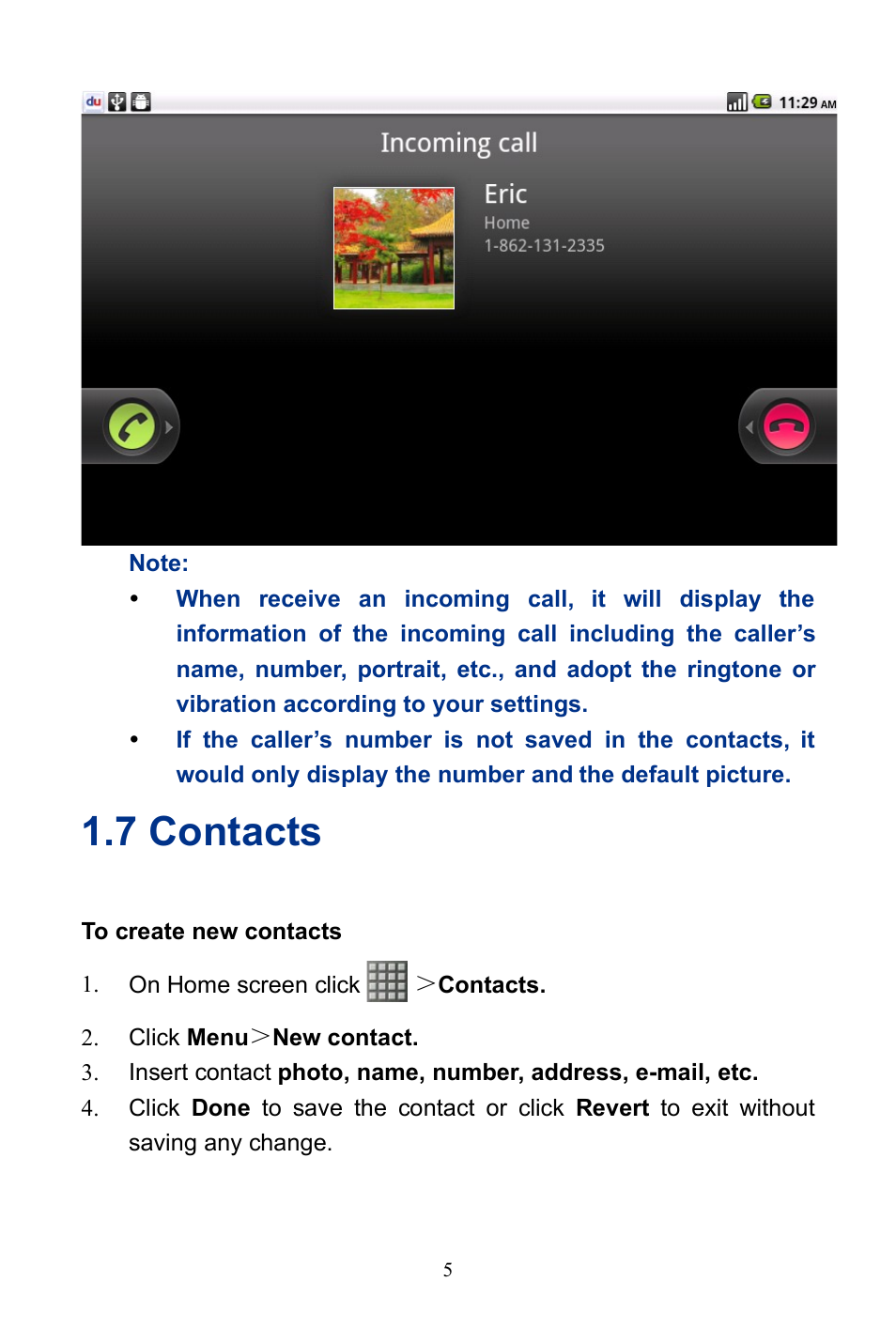 7 contacts | Verykool R800 User Manual | Page 10 / 29
