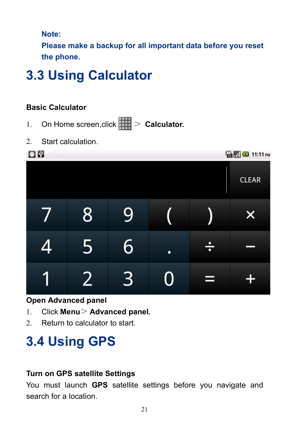 3 using calculator, 4 using gps | Verykool R800 User Manual | Page 26 / 29