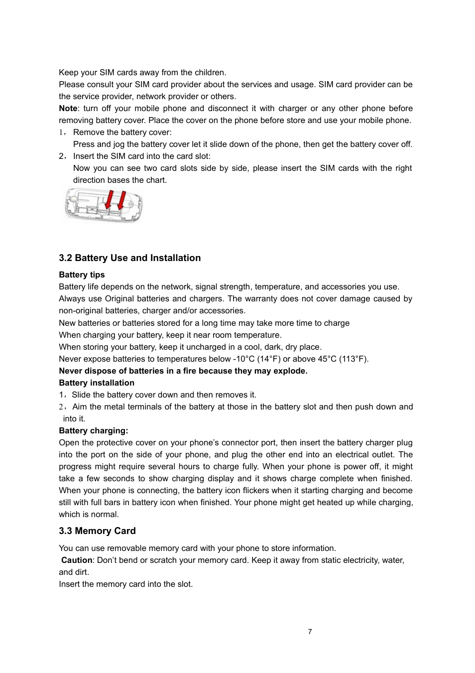 2 battery use and installation, 3 memory card, Essential | Verykool s635 User Manual | Page 7 / 25