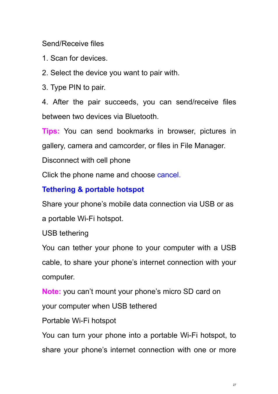 Verykool s700 User Manual | Page 27 / 87