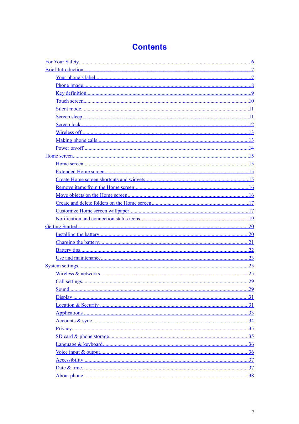 Verykool s700 User Manual | Page 3 / 87