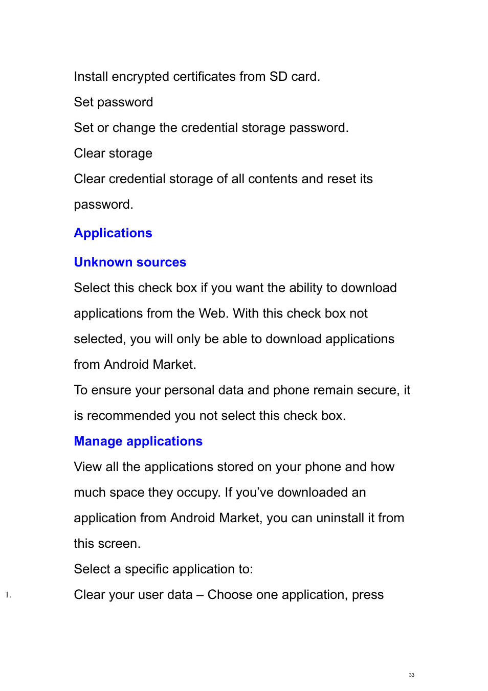 Applications | Verykool s700 User Manual | Page 33 / 87
