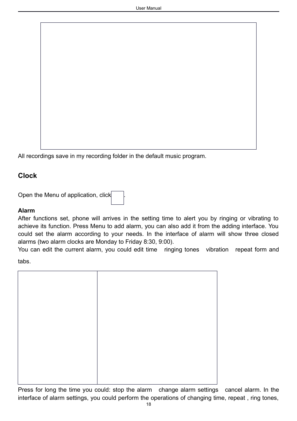 Clock | Verykool s757 User Manual | Page 18 / 32