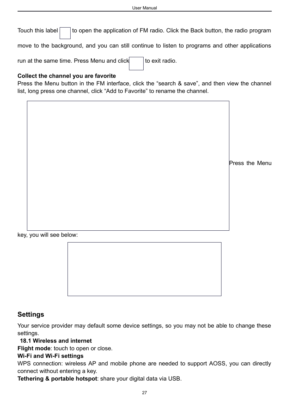 Settings, 1 wireless and internet | Verykool s757 User Manual | Page 27 / 32