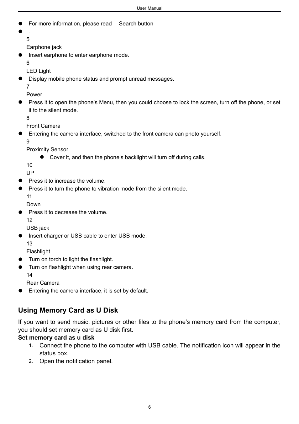 Using memory card as u disk | Verykool s757 User Manual | Page 6 / 32