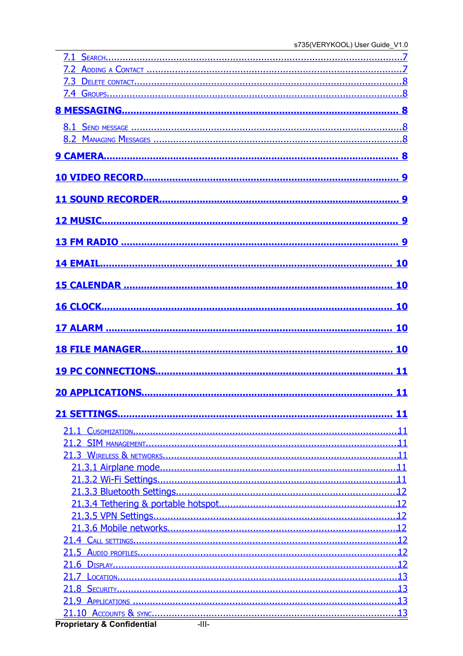 Verykool s735 User Manual | Page 3 / 24