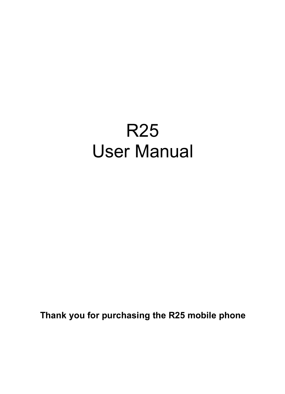Verykool R25 User Manual | 25 pages