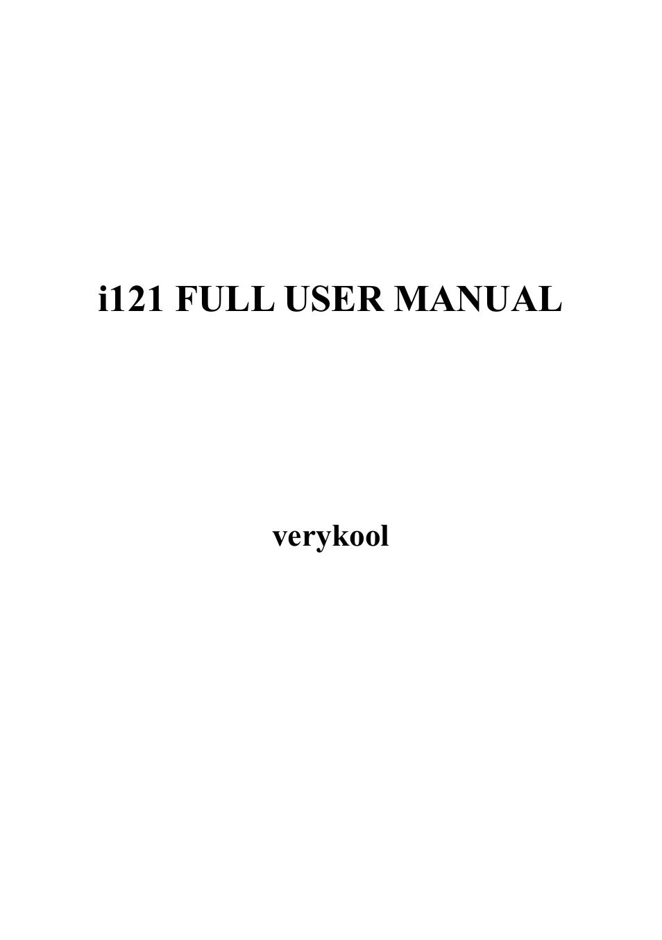 Verykool i121 User Manual | 43 pages