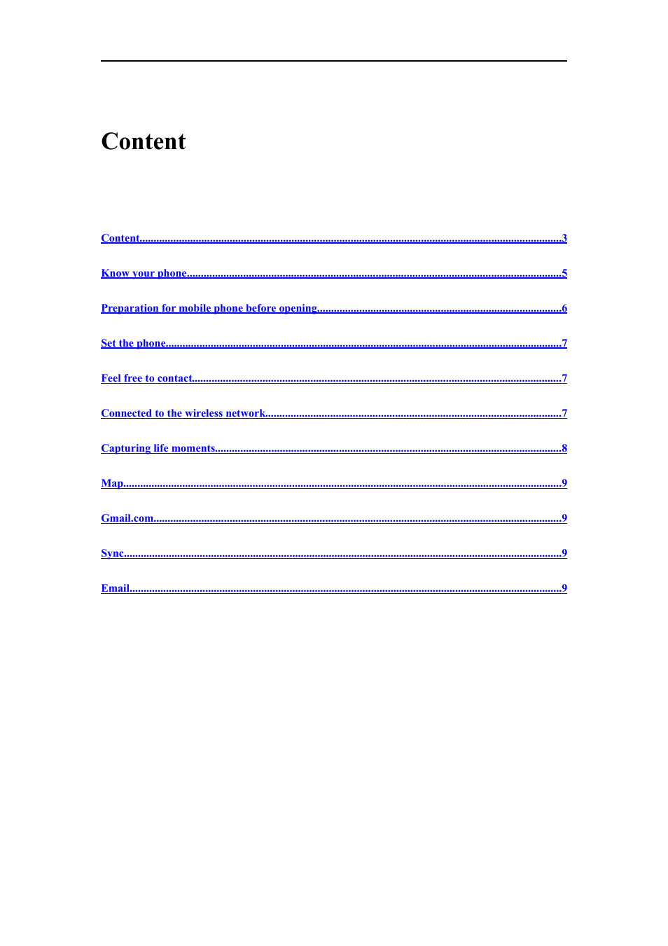 Content | Verykool RS90 User Manual | Page 2 / 16