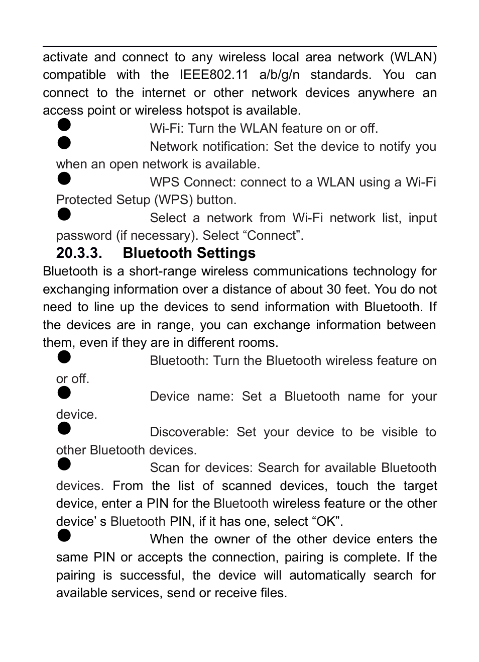 Bluetooth settings | Verykool RS75 User Manual | Page 26 / 45