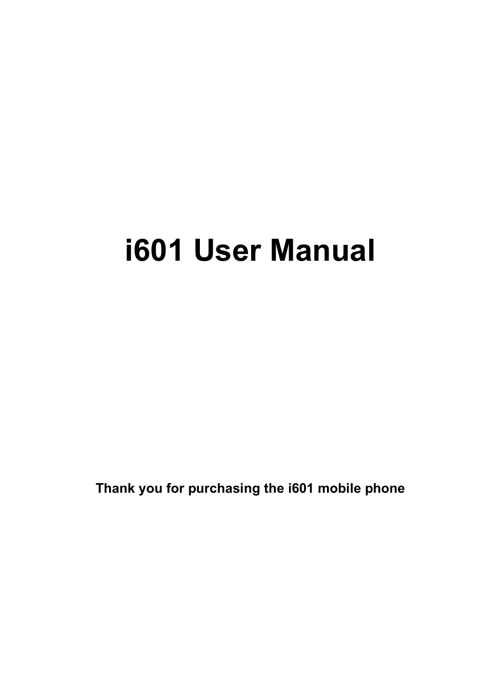 Verykool i601 User Manual | 31 pages