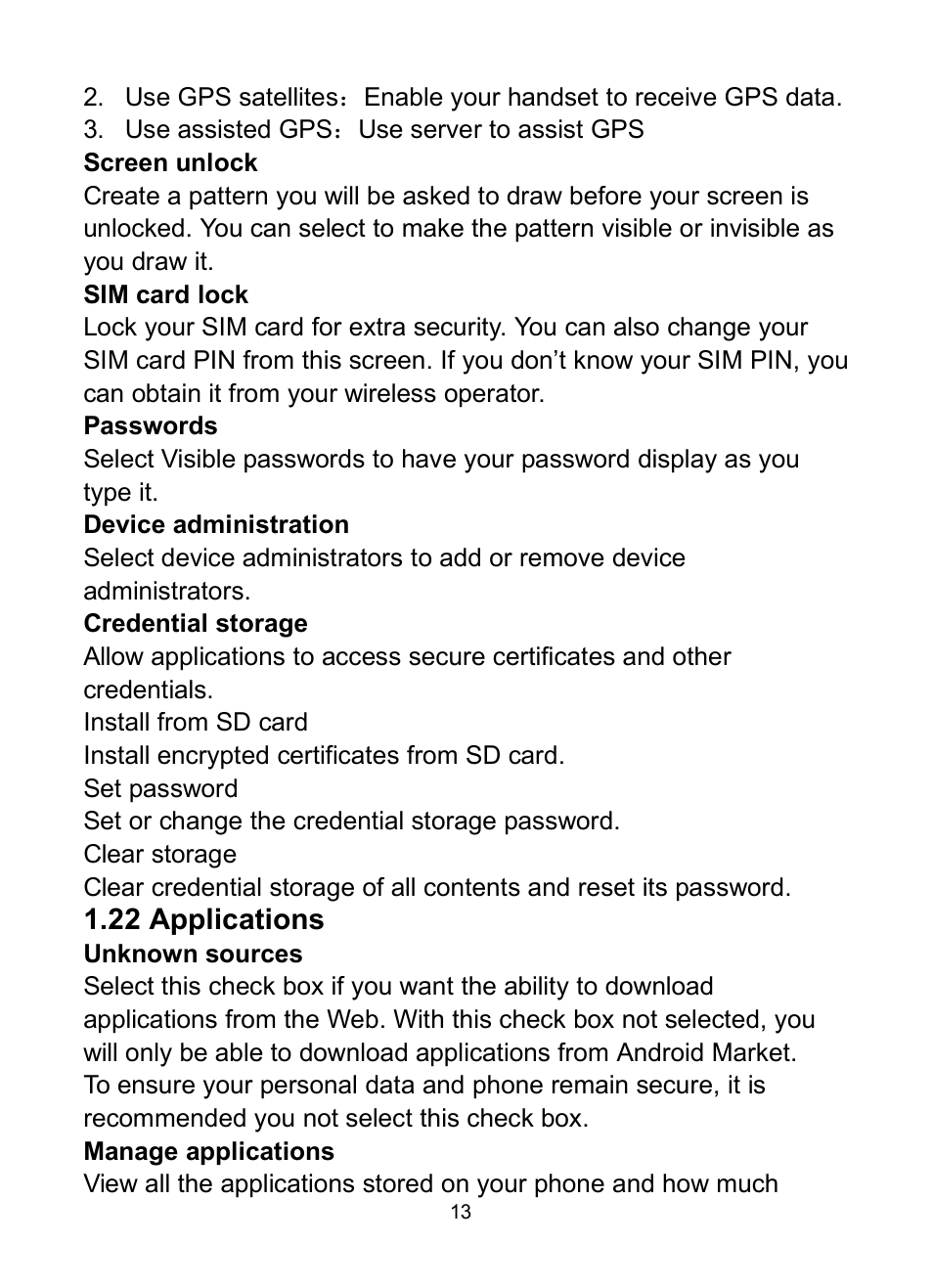 22 applications, 22 a, Pplications | Verykool s350 User Manual | Page 18 / 28