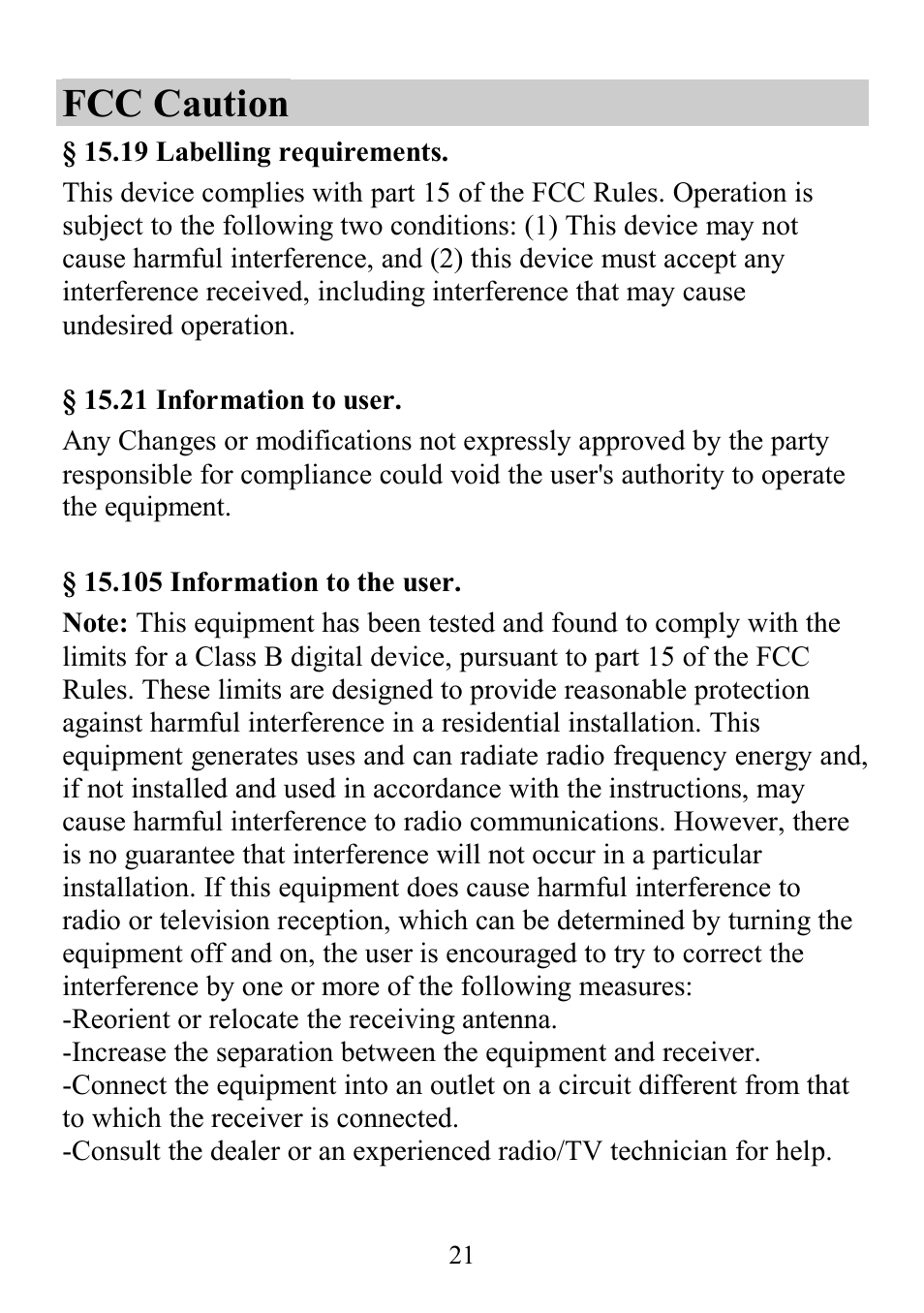 Fcc caution | Verykool s4510 User Manual | Page 21 / 22