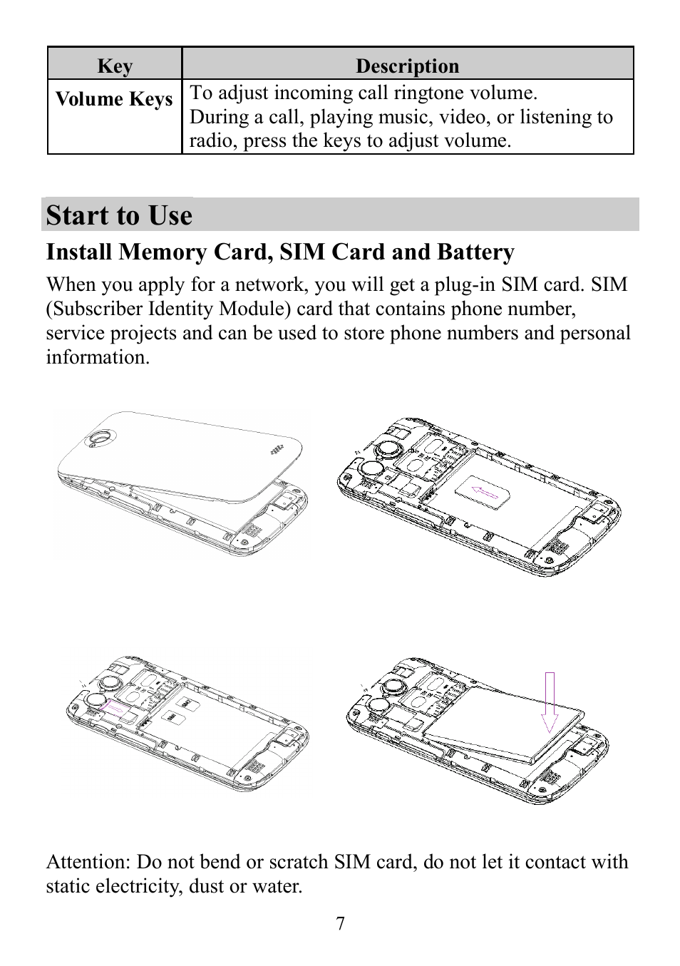 Start to use | Verykool s4510 User Manual | Page 7 / 22