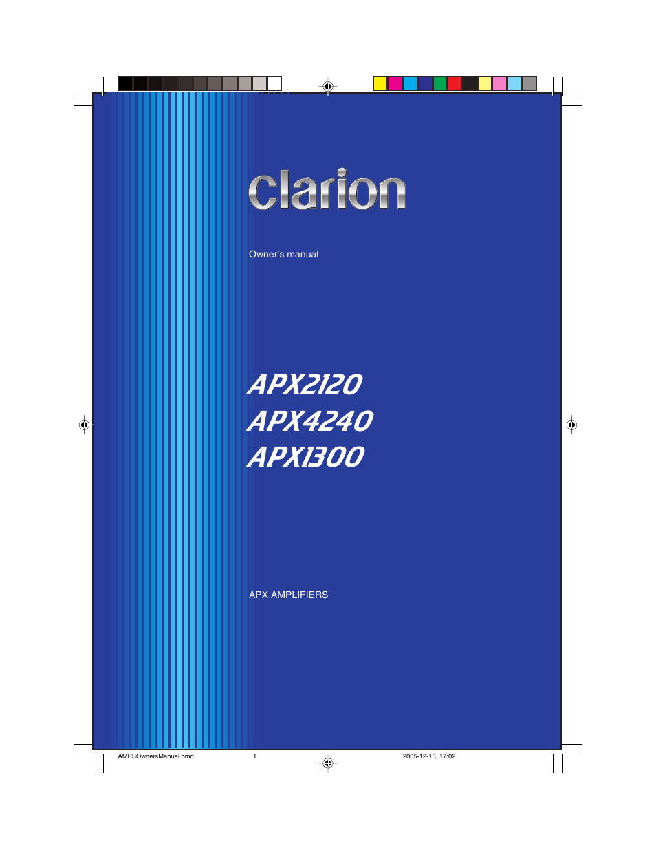 Clarion APX2120 User Manual | 20 pages