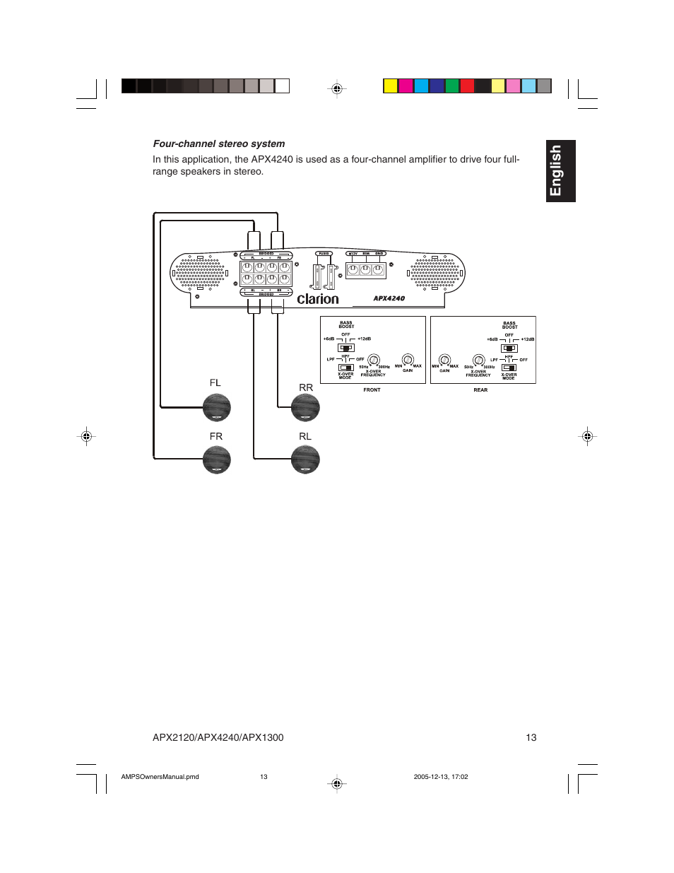 English | Clarion APX2120 User Manual | Page 13 / 20