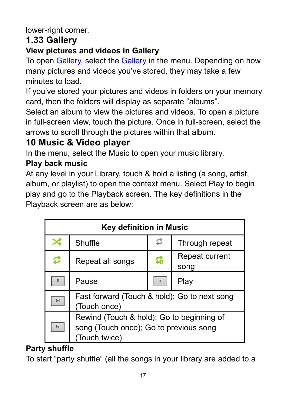 33 gallery, 33 g, Allery | Verykool s732 User Manual | Page 22 / 28