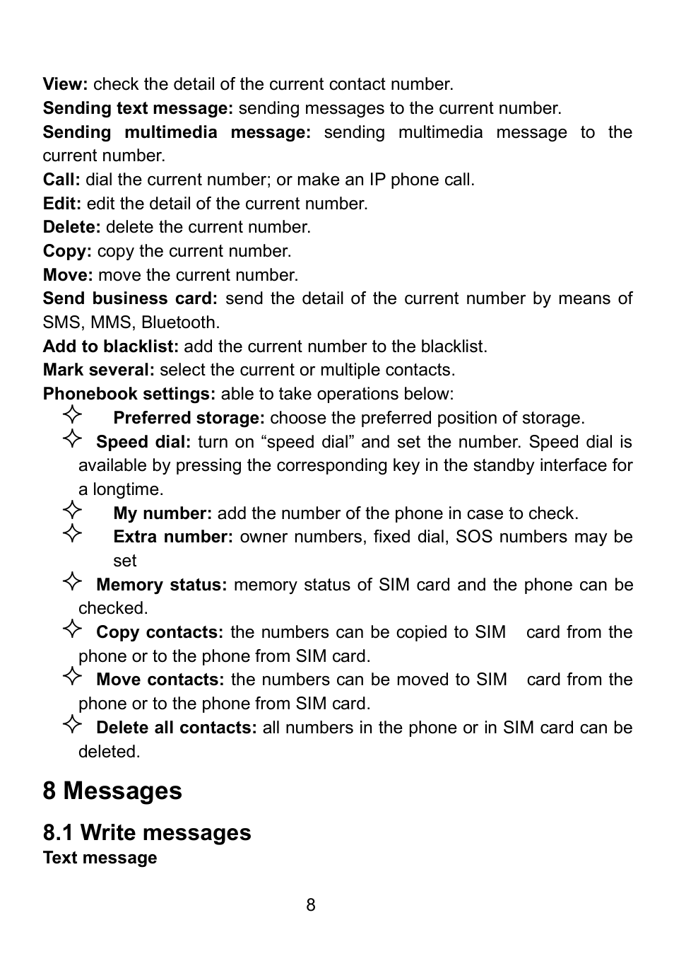 8 messages, 1 write messages | Verykool i607 User Manual | Page 15 / 28