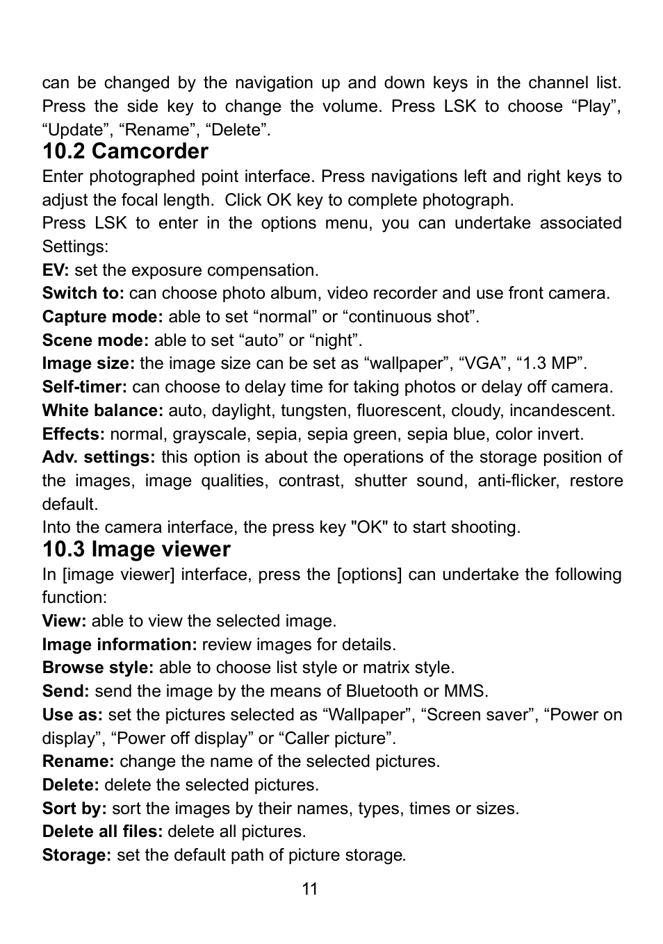 2 camcorder, 3 image viewer | Verykool i607 User Manual | Page 18 / 28