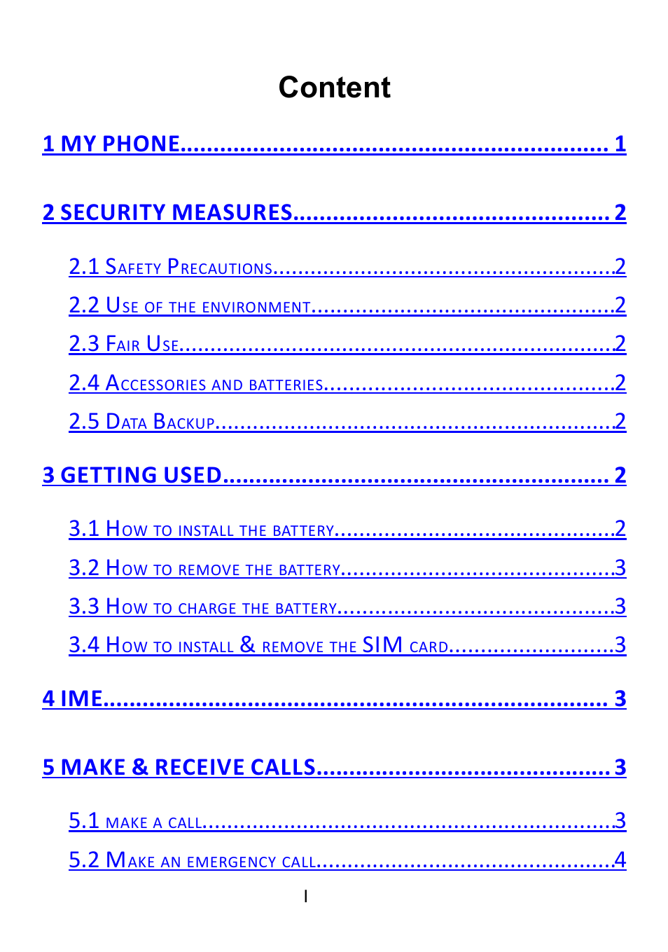 Content | Verykool i607 User Manual | Page 3 / 28