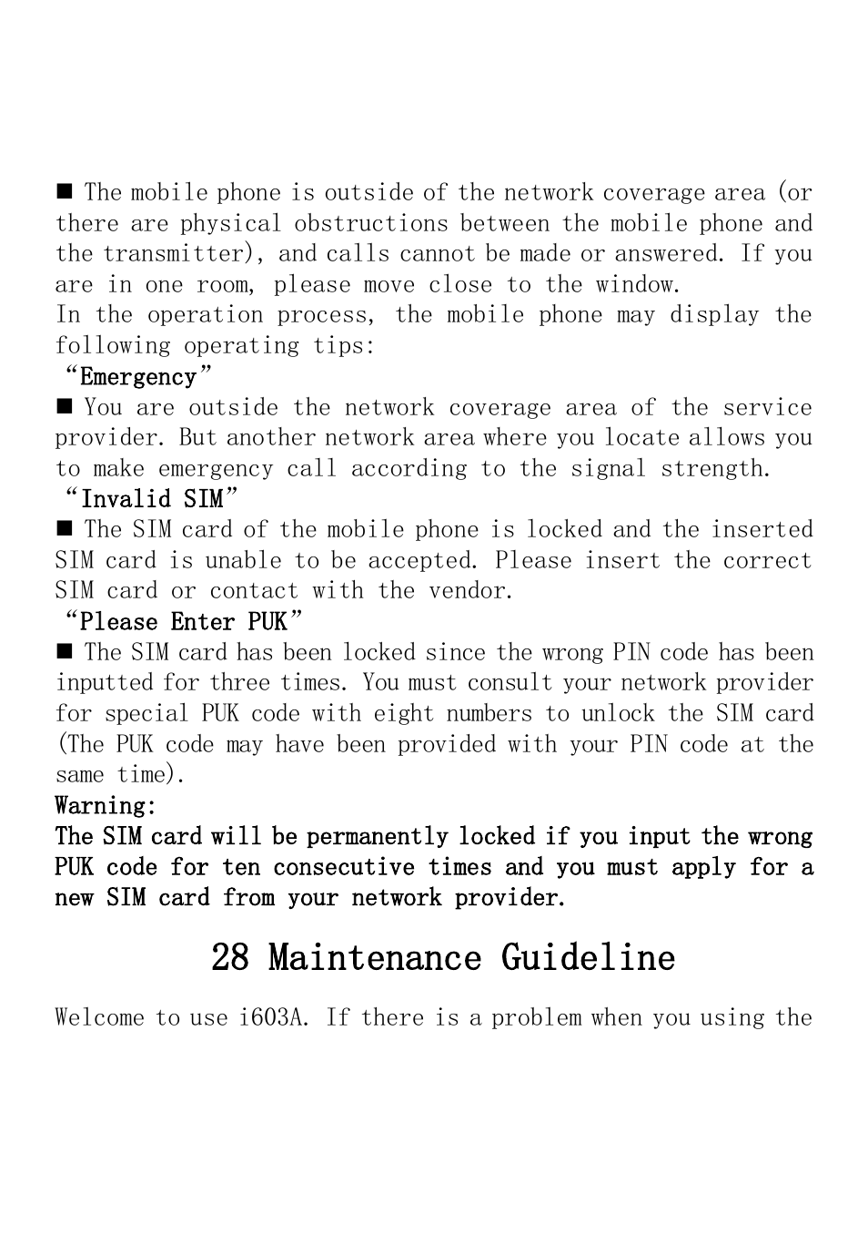 2 8 maintenance guideline, 28 maintenance guideline | Verykool i235 User Manual | Page 34 / 37