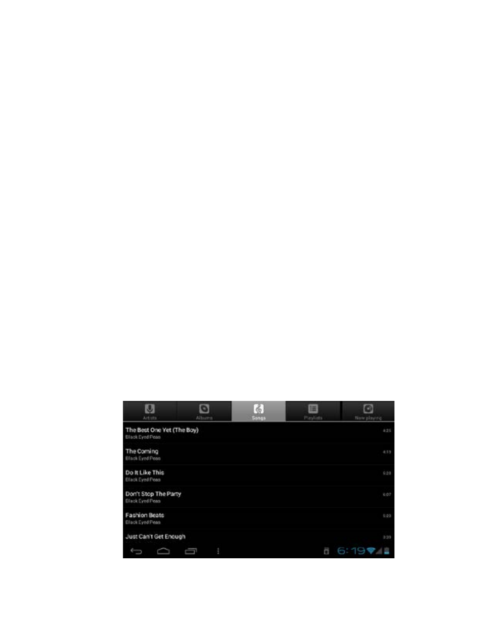 Audio player, Music folder interface | Verykool T742 User Manual | Page 17 / 37