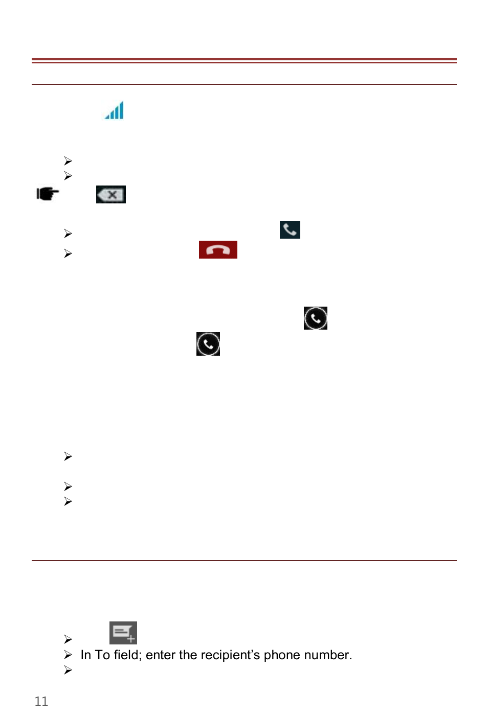 Basic operations, 1 calling, 2 messaging | 1 c alli ng, 2 m es s agi ng | Verykool s450 User Manual | Page 11 / 30