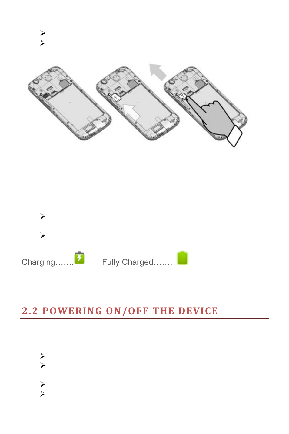 2 powering on/off the device | Verykool s505 User Manual | Page 9 / 27