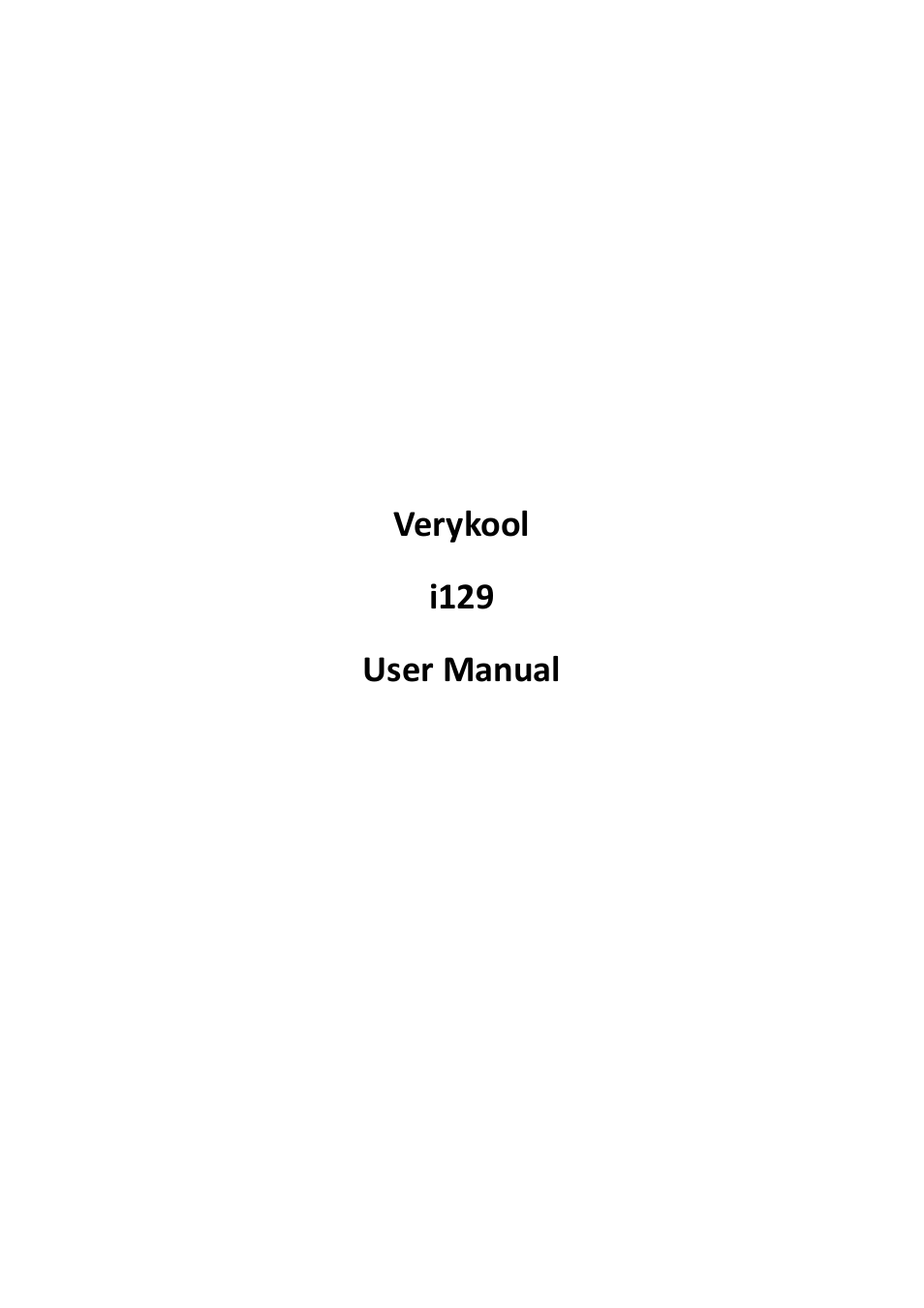 Verykool i129 User Manual | 14 pages