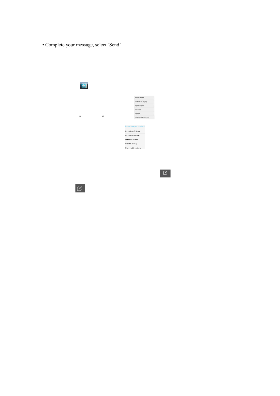 Sim contacts import and export | Verykool s351 User Manual | Page 12 / 28