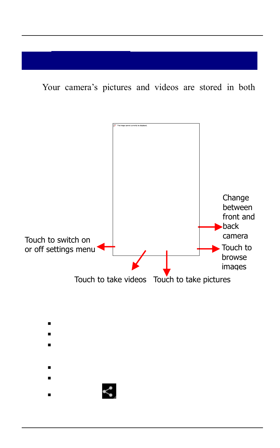Multimedia, 1camera, 2gallery | 3share an album | Verykool S5510 User Manual | Page 37 / 49