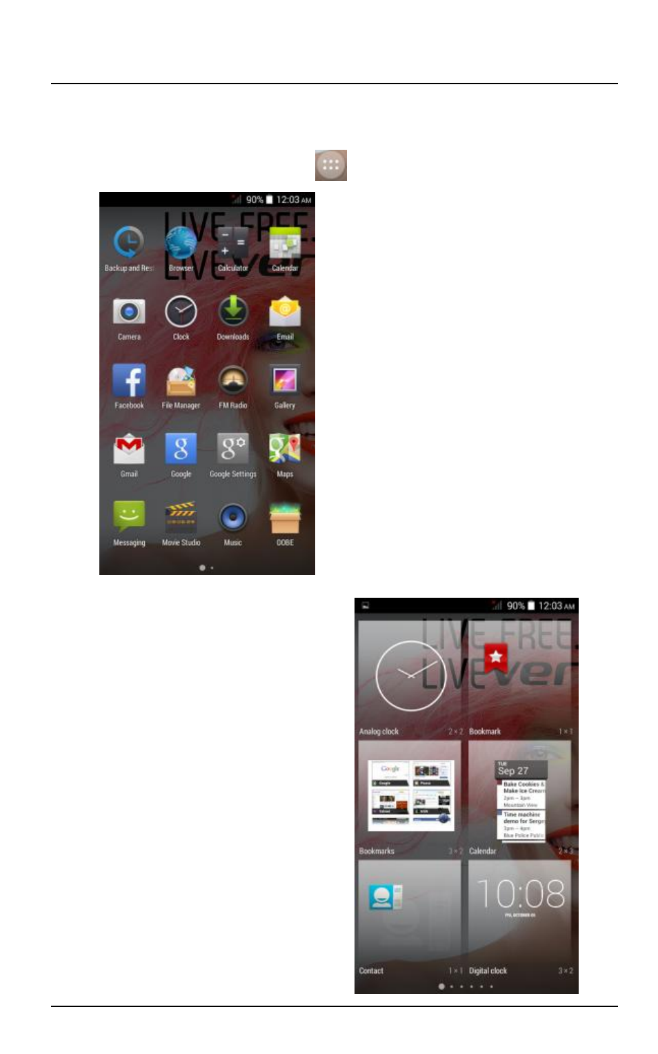Open and close the launcher, 1 open and close the launcher | Verykool s5511 User Manual | Page 29 / 50