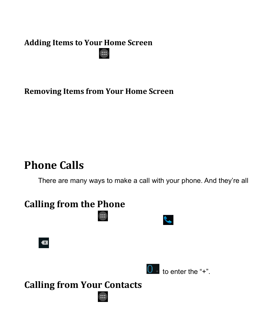 Phone calls, Calling from the phone, Calling from your contacts | Verykool s4010 User Manual | Page 11 / 33