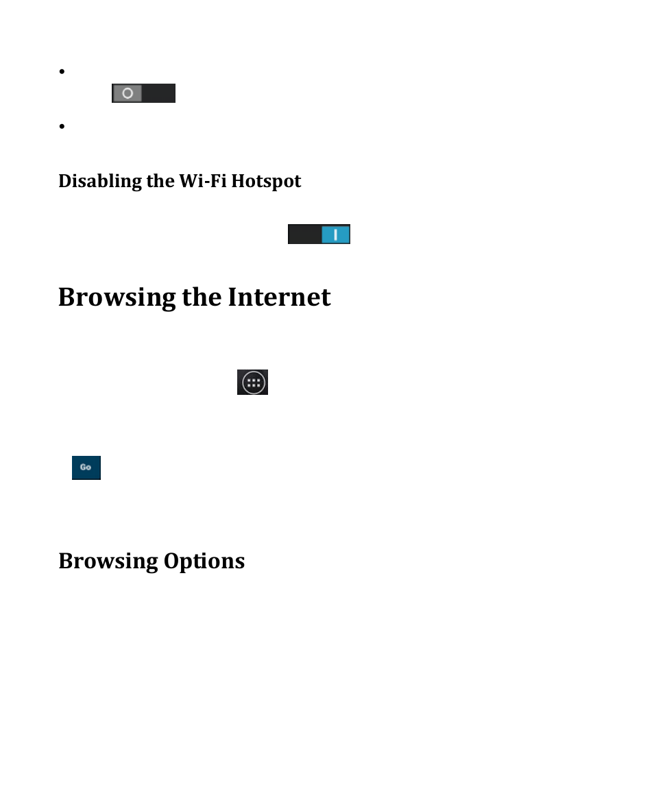 Browsing the internet, Browsing options | Verykool s4010 User Manual | Page 17 / 33