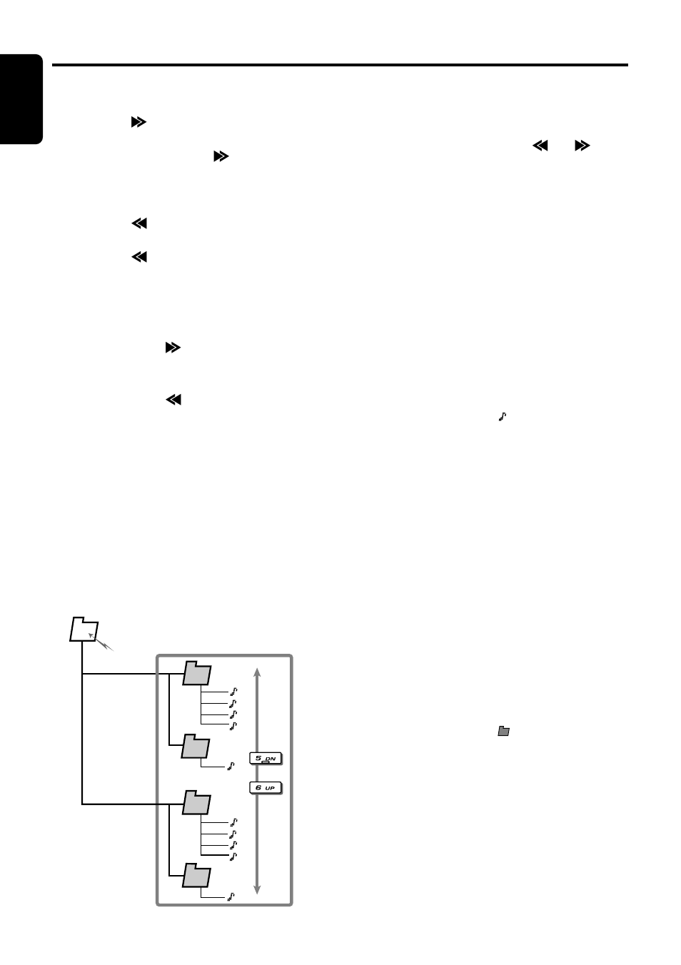 English, Top function, Scan play | Folder scan play, Selecting a track, Fast-forward/fast-backward, Folder select, Cd/mp3/wma operations | Clarion DXZ735MP User Manual | Page 14 / 28