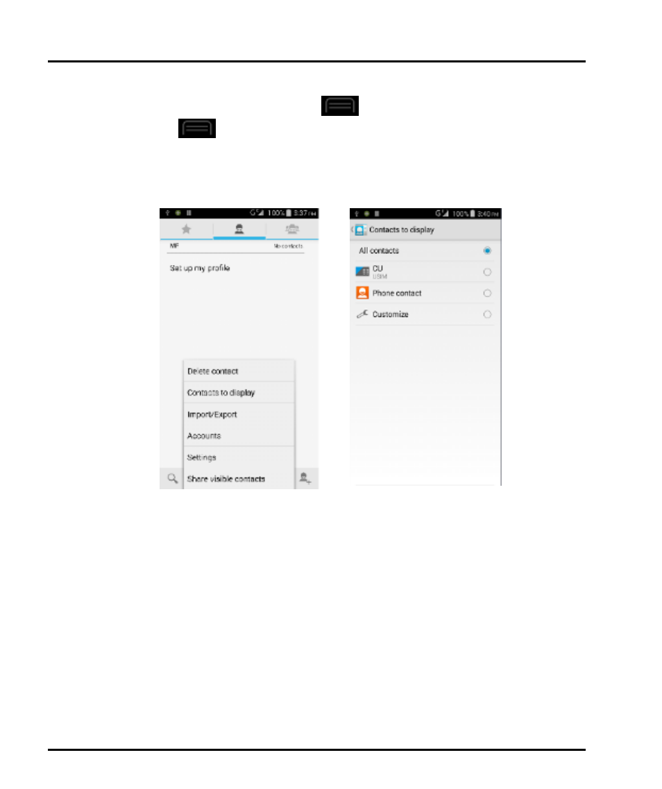Context menus 3.7. options menus 3.8. menu icons, User manual | Verykool s5015 User Manual | Page 13 / 49