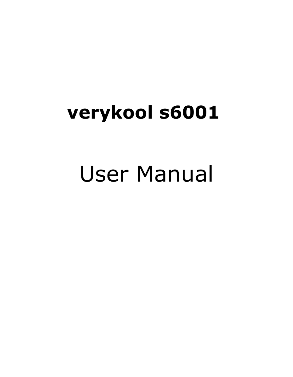 Verykool s6001 User Manual | 72 pages