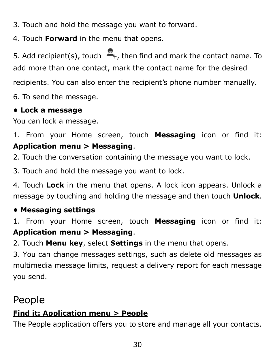 People | Verykool s6001 User Manual | Page 30 / 72