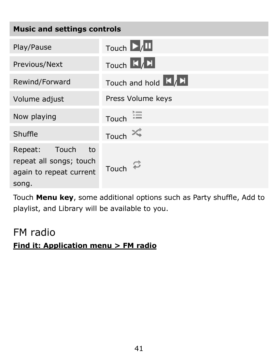 Fm radio | Verykool s6001 User Manual | Page 41 / 72